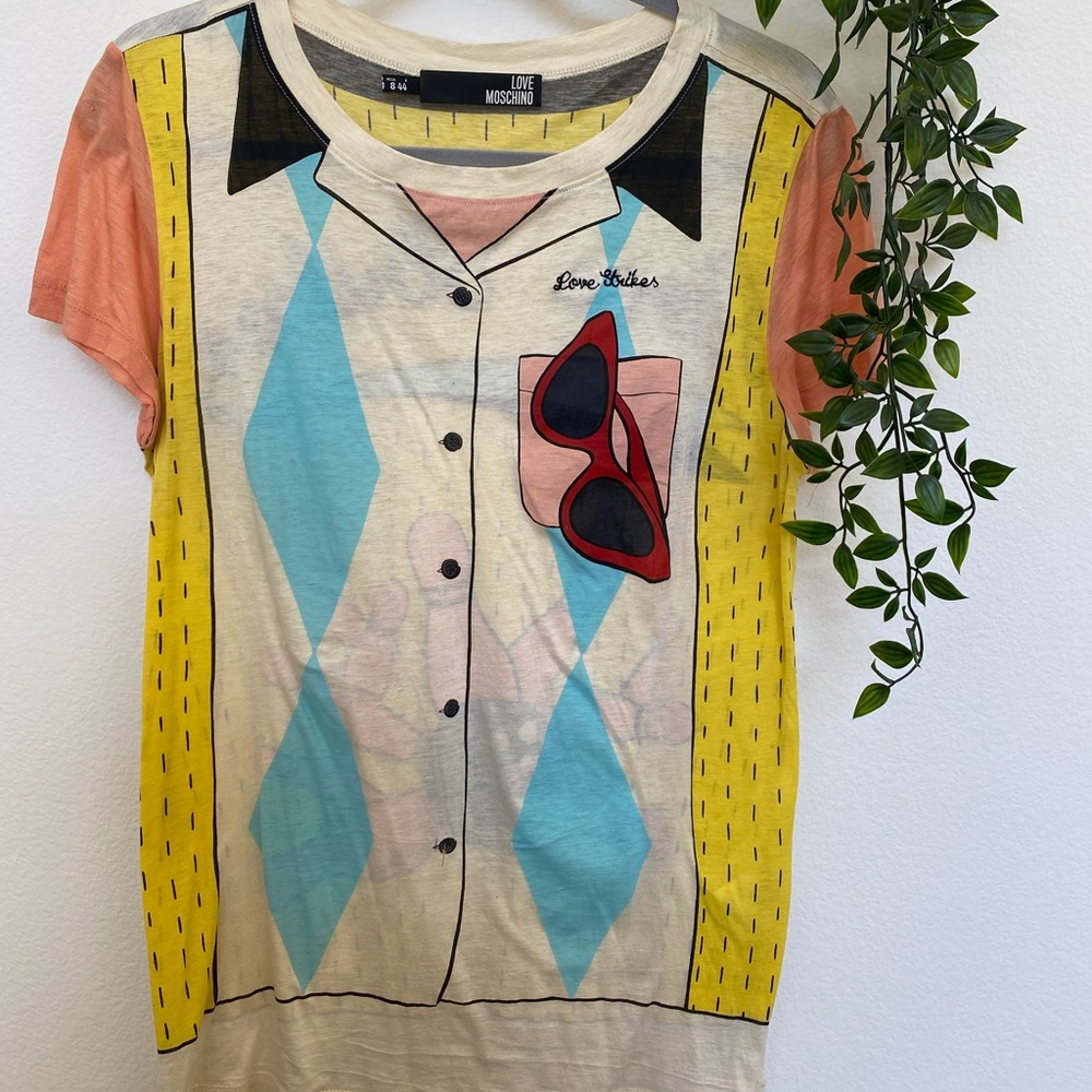 Love Moschino Love Strikes Bowling T-Shirt